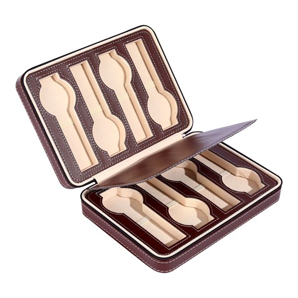 8 Slots PU Leather Portable Travel Watch Case Storage Organizer