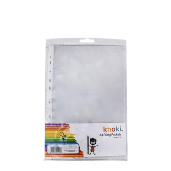 Bulk Pack X10 Khoki A4 Filing 10xpockets (100 pockets)