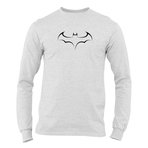 JuiceBubble Batman Outline Logo Mens Long Sleeve Shirt