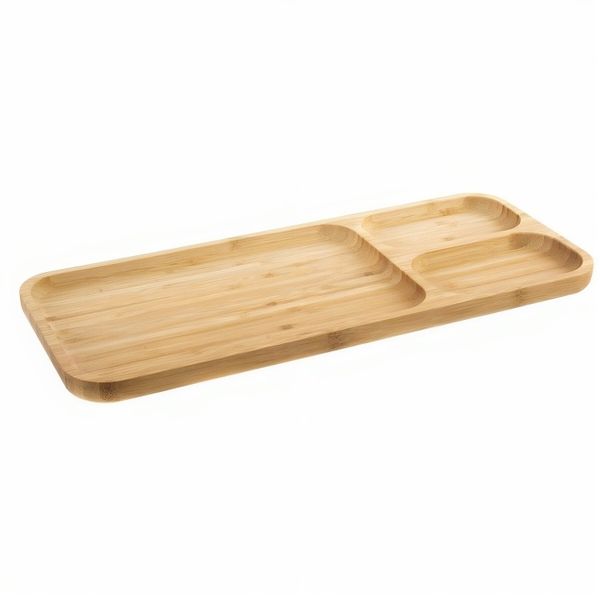 Serving Tray Platter Bamboo - 2 Pack