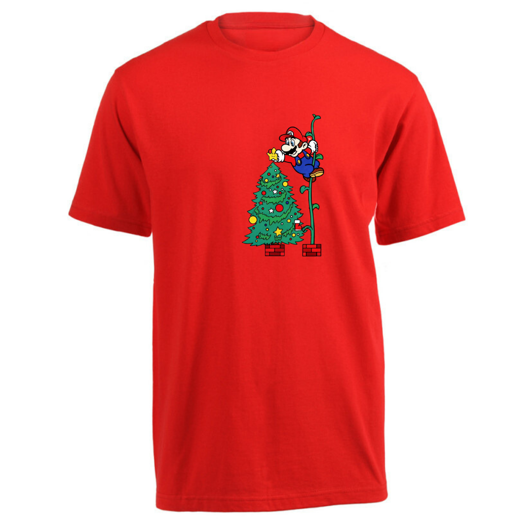 Unisex Red Cotton Tshirt Super Mario Christmas Tree Shop Today. Get it Tomorrow!