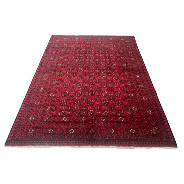 Authentic Red Afghan Handwoven Rug - 292 x 193 cm