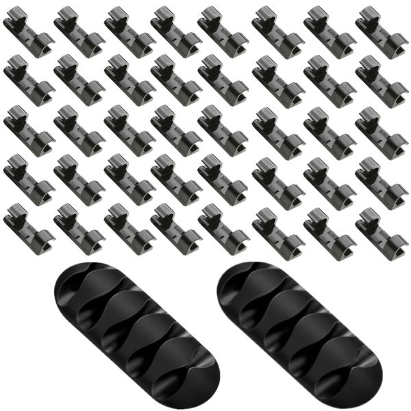 Home DIY Office Single Cable Holder and Multi Cable Holder 42 Set