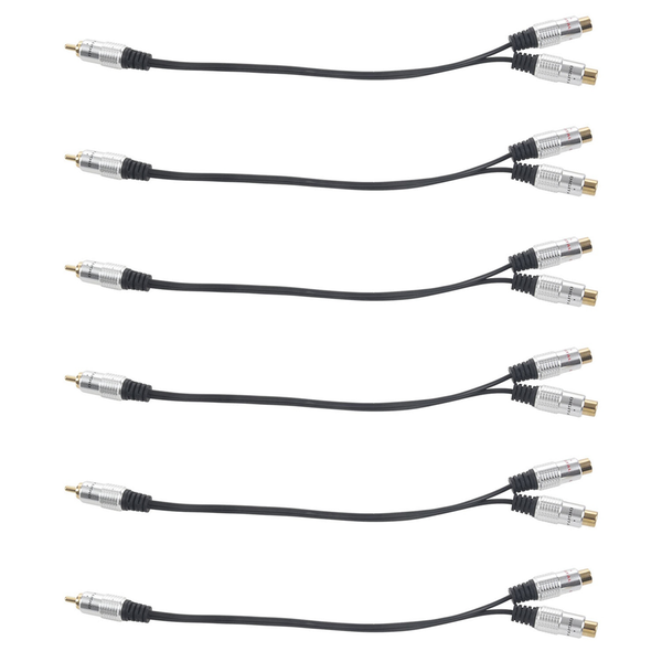 Metal Rca Female To Dual 2 Rca Male Gold Plated Adapter Audio Cable
