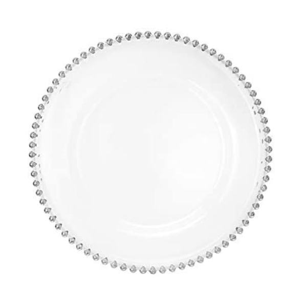 Elegant Silver Rimmed Wedding UnderPlates - 12 Piece - 13