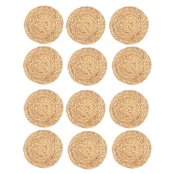 Round Woven Placemats Water Hyacinth Woven Rattan Placemats
