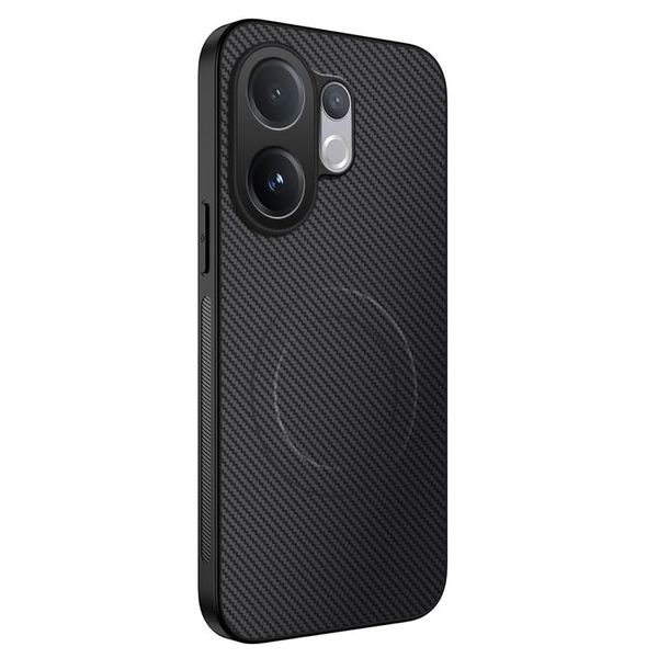 Carbon Fiber Texture Magnetic Suction Case Compatible with Vivo V60 5G