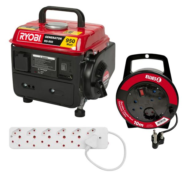 Ryobi - 650 W 2-Stroke Petrol Generator with Accessories