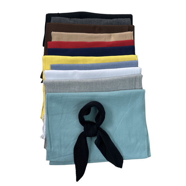 Solid Color Design Fashion Scarves set of 11 &amp; 1 Black Neckerchief