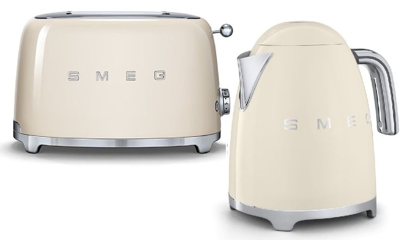 Smeg 2 Slice Toaster and 1.7lt Kettle Combo - Vintage Cream