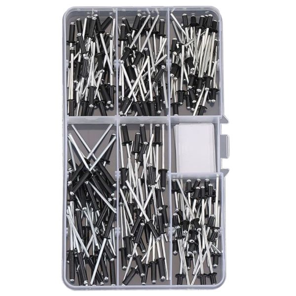 Tool DIY Aluminium Open End Black Head Pop Rivets M4 (90 Pieces)