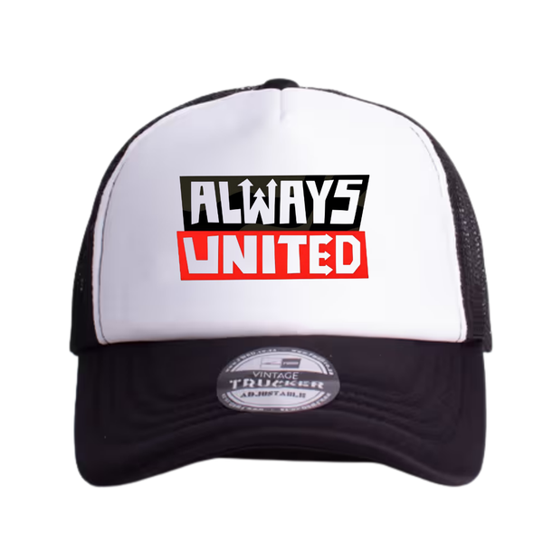 Black and White Trucker Cap - Always United Supporter Cap
