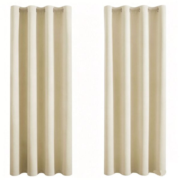 2 Panels 132cmx160cm Blackout Thermal Insulated Draperies Window Curtains