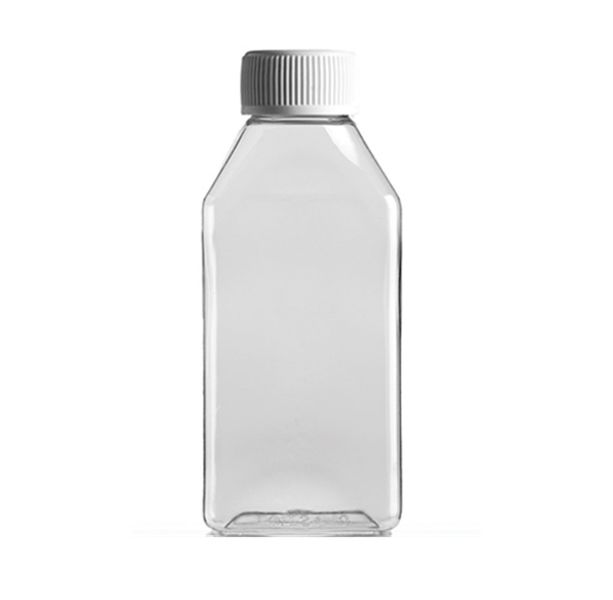 Plastic Bottle Clear Rectangle Screw Cap 100ml 500's