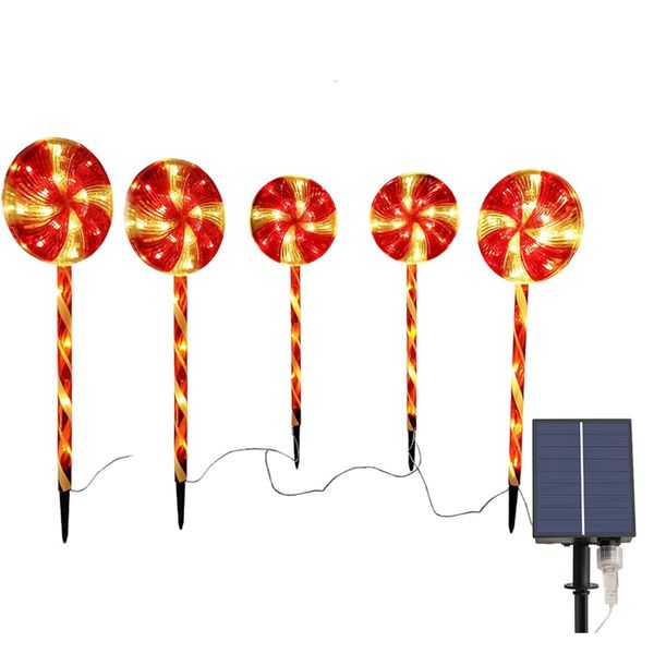 Christmas Candy Lights, Candy Cane Decorations Festive Lights Patio - 5 Piece