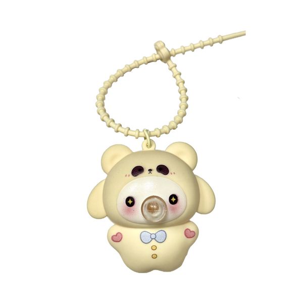 Stress-Relief Bubble-Blowing Animal - White Bear Keychain