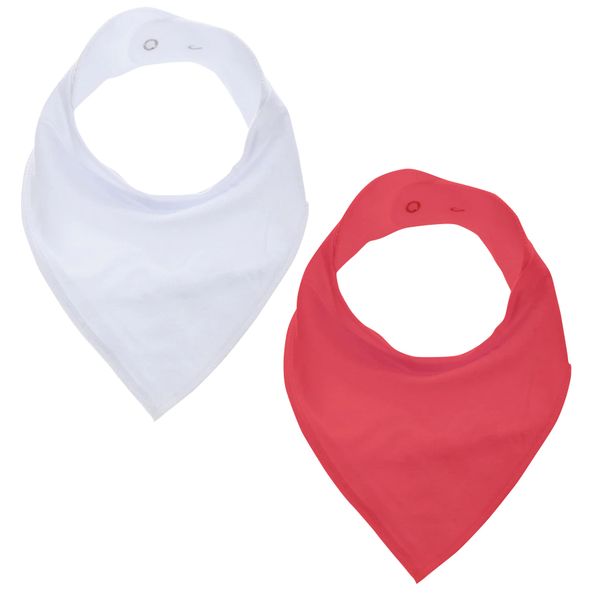 GingerBaby - Luxury Bandana Dribble Bib - White &amp; Red