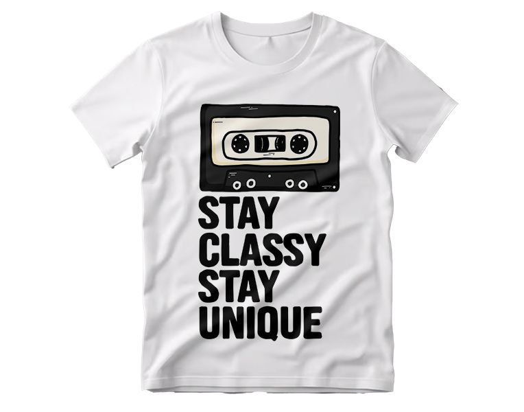 Stay Classy Stay Unique Cassette Graphic T-Shirt