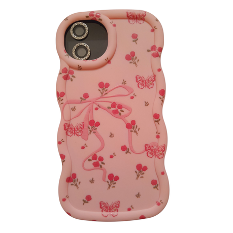 Wavey Pattern Phone Case- Pink Compatible With iPhone 12 Image