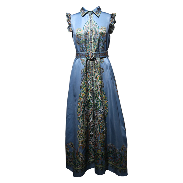 Missy Missi Paisley Charm Belted Collared Dress
