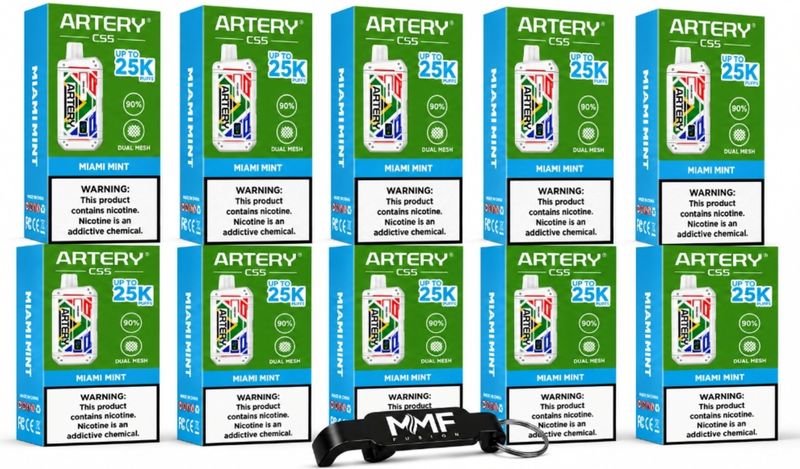 Artery MMF Edition 25000 Puffs Disposable Vapes - Miami Mint (Pack of 5)