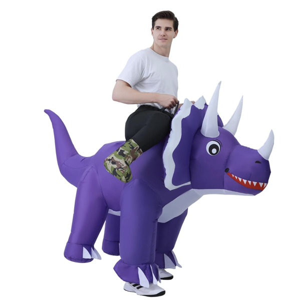 Halloween Ride a Purple Triceratops