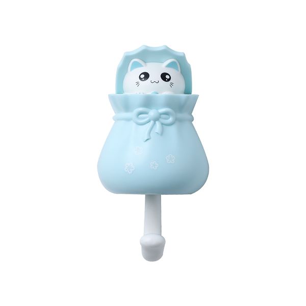 Blue Cute Cat Wall Hook image