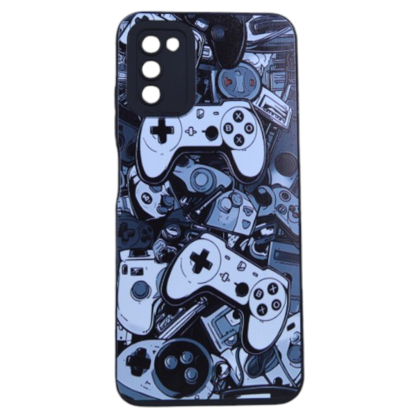 Game Controller Print Phone Case compatible with Samsung Galaxy A03s - Black