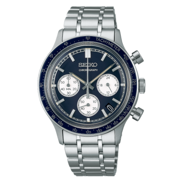 Seiko Men's Sport Chronograph SSB477P1 - Stainless Steel &amp; Blue Dial