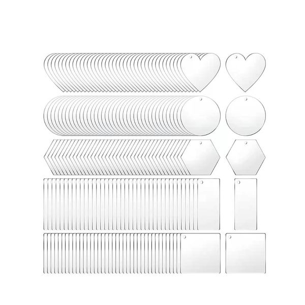 VELTA– 200-Piece Customizable Acrylic Keychain Blanks - Clear
