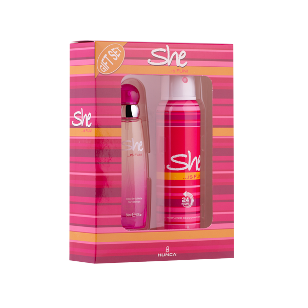 She Is Fun! Fragrance Gift Set - EDT Pefume &amp; Deodorant for Women