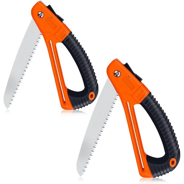 Arfast-2PCS Folding Hand Saw Pruning Camping Saws with 17cm SK5 Steel Blade