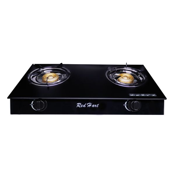 Bani Red-Hart - Double-Burner Gas Stove (Tempered Glass Top)