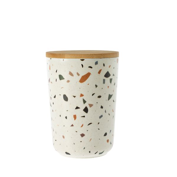 George &amp; Mason - Bamboo Fibre Terrazzo Round Storage Canister - 14.5cm