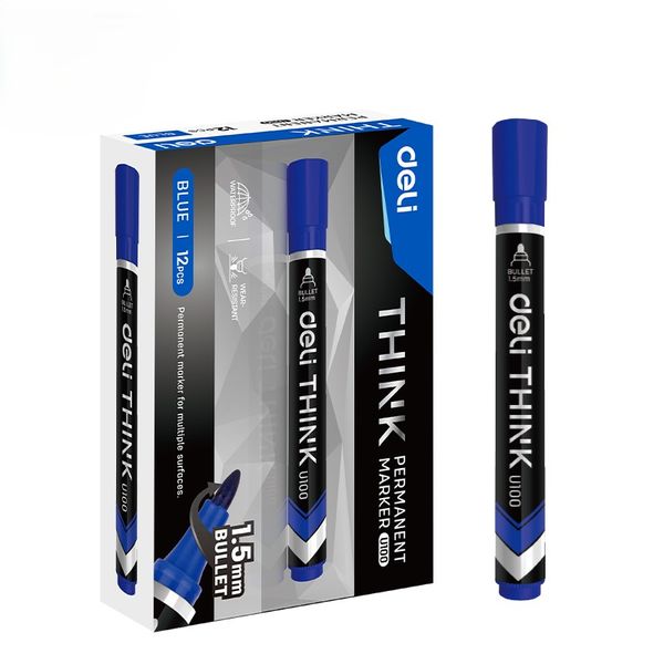 DELI Blue Permanent Marker 12pcs