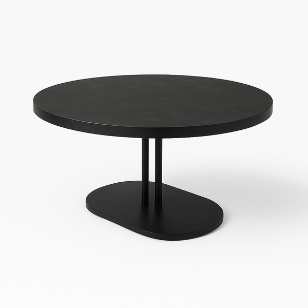 Coffee Table, Round Shape - Black Slate Texture