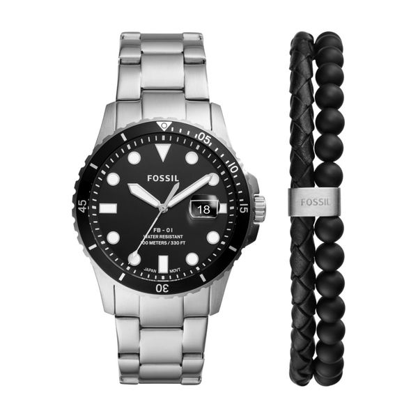 Fossil Fb-01 Silver Mens Watch-FS5805SET