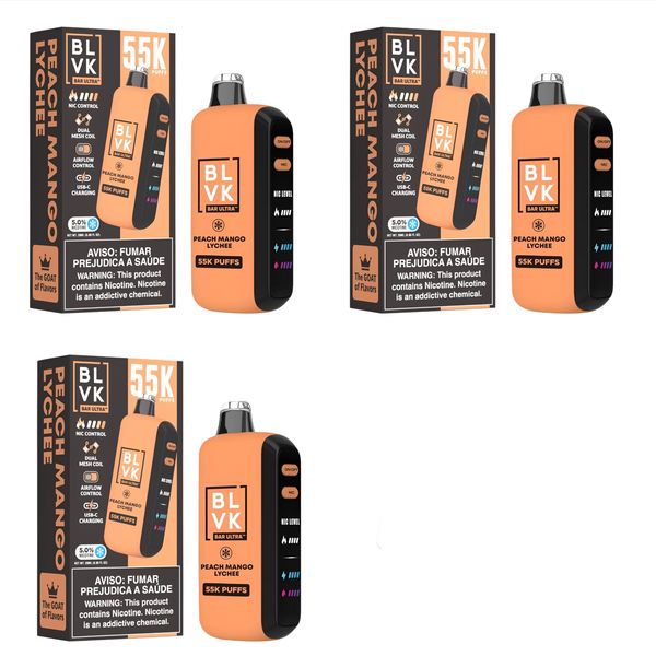BLVK Ultra 55k Disposable Vape - Peach Mango Lychee (Pack of 3)