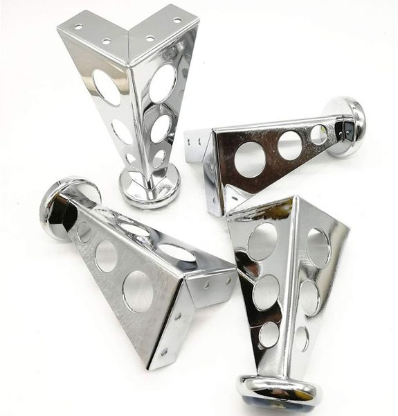 4 Pack 6-Hole Leg Chrome Plated - 12cm