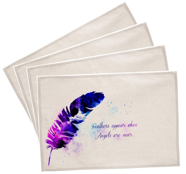 PepperSt Placemat Set - Feathers (Set of 4)