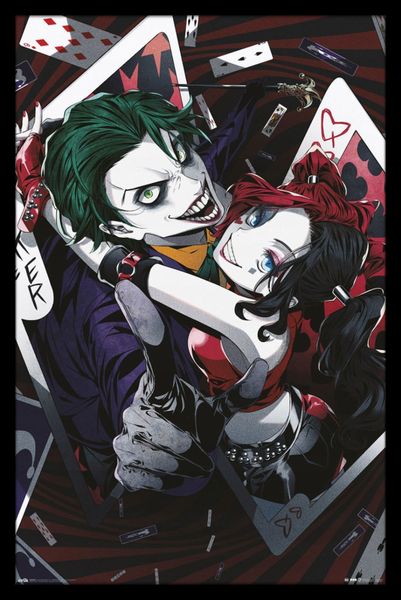 Dc Comics - Joker &amp; Harley Anime Poster With Bla image