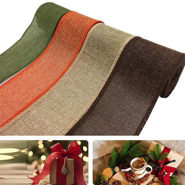 Christmas Ribbon Wired for Gift Handmade DIY Ribbon Wrapping