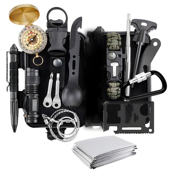 Emergency Survival Kit Outdoor Survival Gear Tool 14in1Camping Emergency