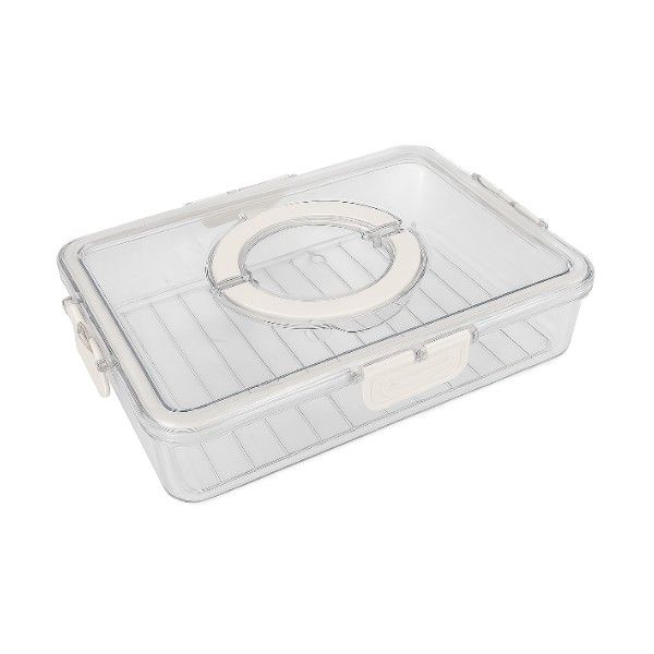 Airtight Rectangular Food Storage Container With Locking Lid - Transparent