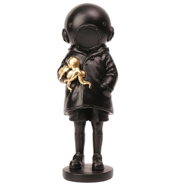 Decor Statue 22.8cm Deep Sea Drive Girl Figurine - Modern Art Ornament