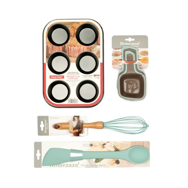 Non-Stick 6 Cup Muffin Pan And Utensils Set