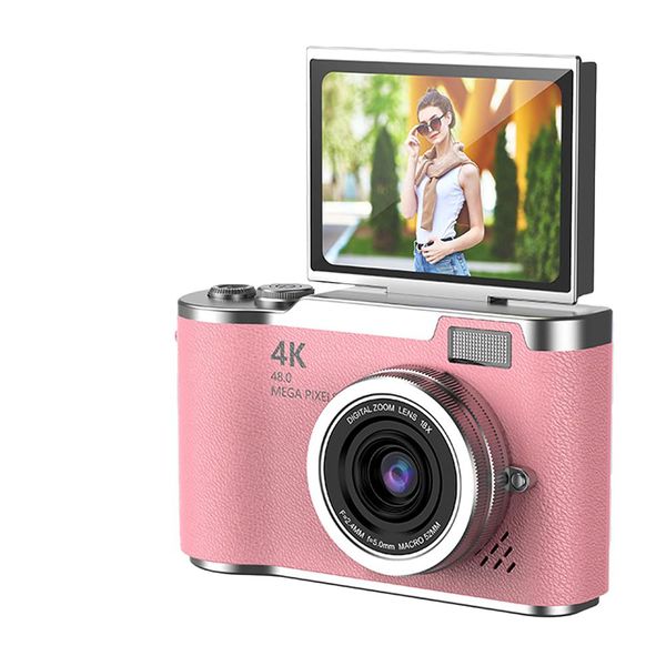 4K Foldable Screen Student Camera 18X Zoom Anti-Shake with Flip Screen