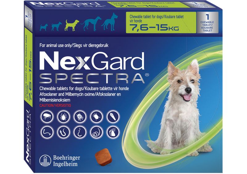 Nexgard Spectra Chewable Tablets for Dogs - 7,6-15,0kg - 1 Tablet