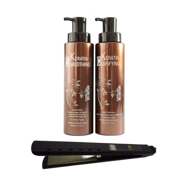 Moroccan Argan Oil KERATIN Brazilian Treatment &amp; THC Titanium Flat Iron