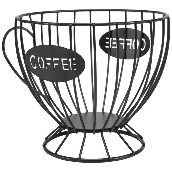 Coffee Capsule Storage Coffee Cup Basket Coffee Pod Holder (Black)